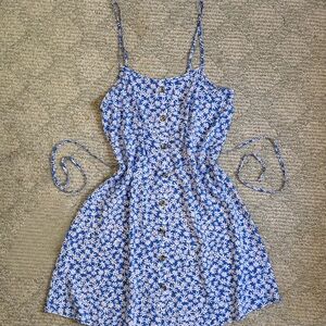 SO Blue and White Floral Dress